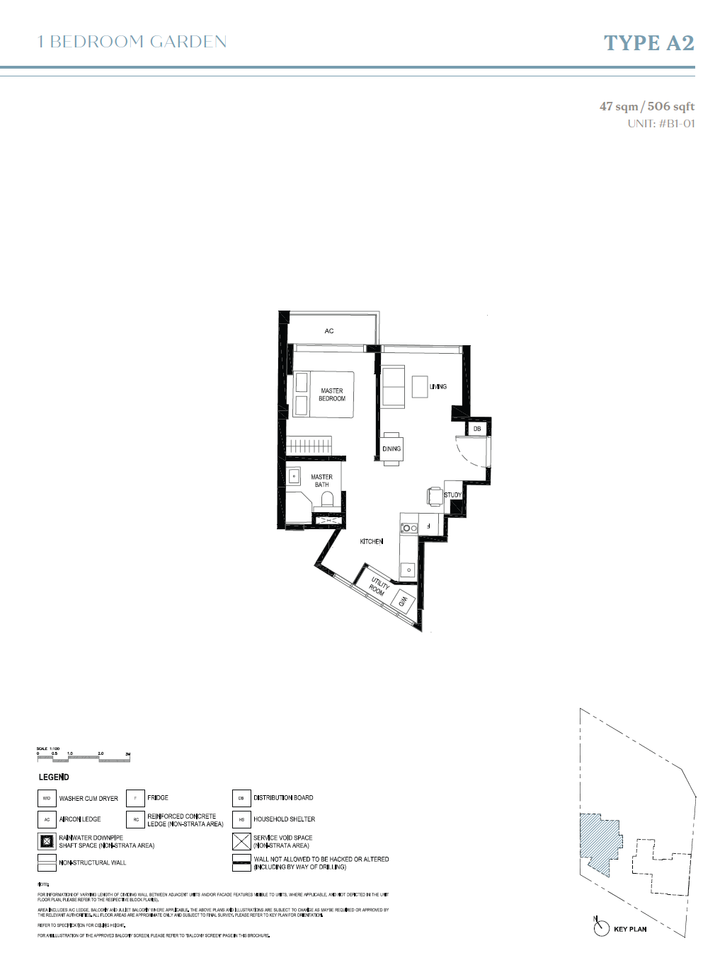 Duet@Emily 1 Bedroom Floor Plan 2