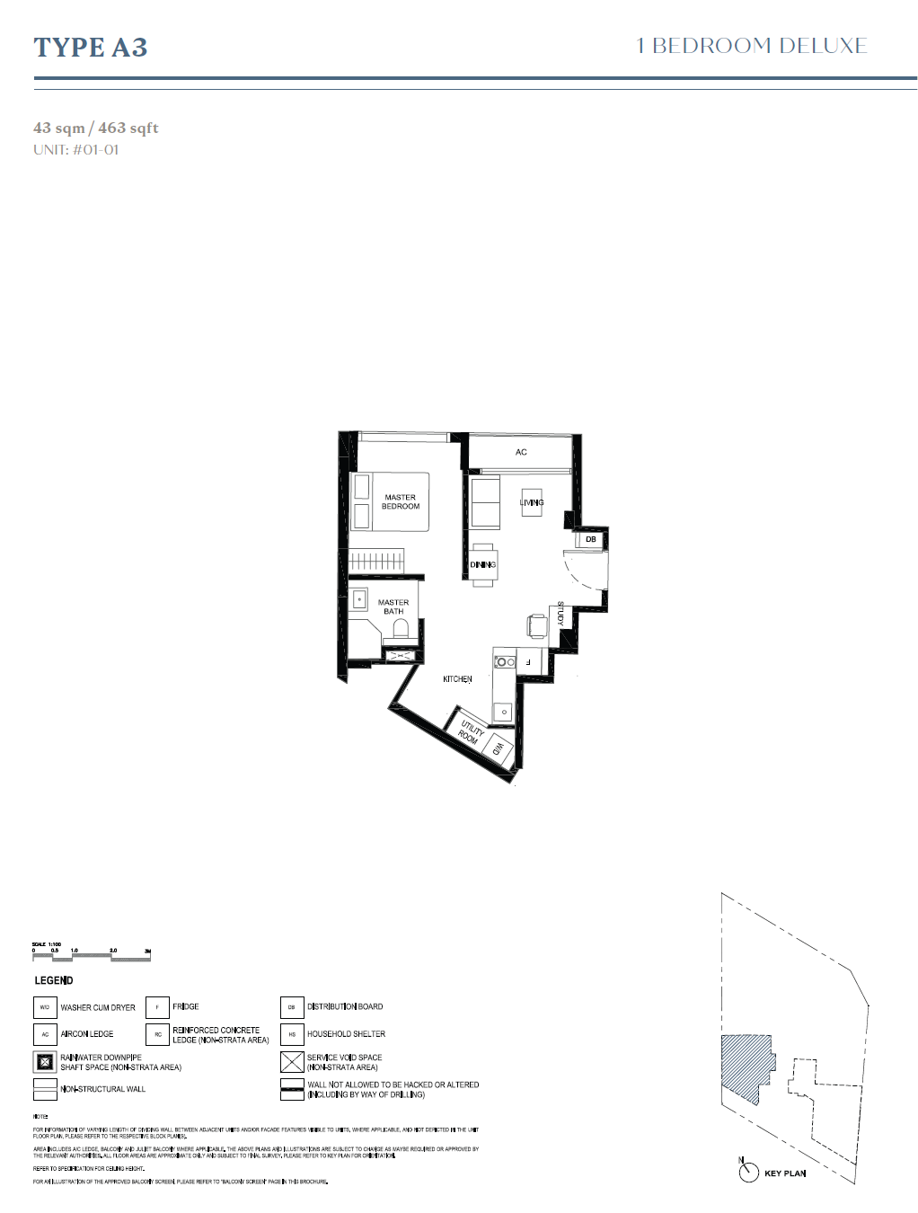 Duet@Emily 1 Bedroom Floor Plan 3